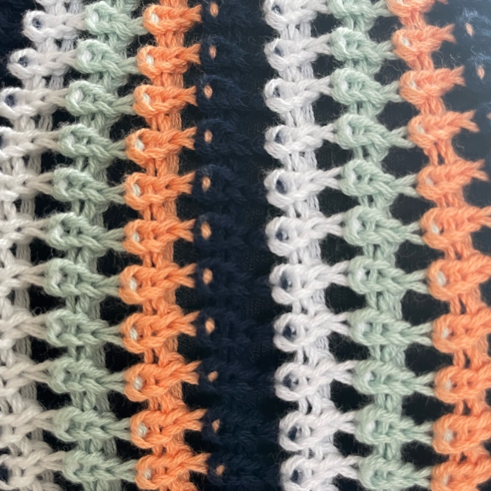 525 America Krista Stripe Vertical Crochet Tank Coastal Beach Festival - Picture 4 of 16